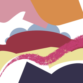 Digitale kunst | Modern abstract vrije vormen in heldere kleuren no 6