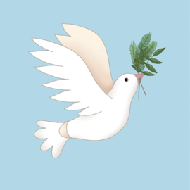 Kaartje2go.nl | Kerstkaart kerstbal met vredesduif