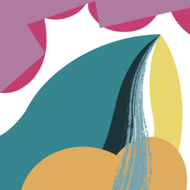 Digitale kunst | Modern abstract vrije vormen in heldere kleuren no 1