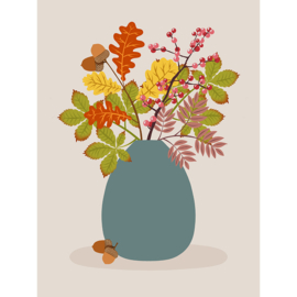 Digitale kunst | Vaas met herfst takken
