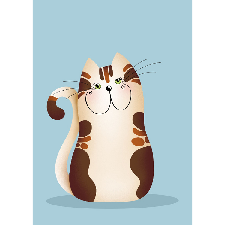 Kaartje2go.nl | Verjaardagskaart - Kat met bloemen in zijn mondje