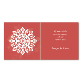 Greetsandgifts.nl | Kerstkaart Rode kerstbal met sneeuwster
