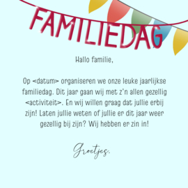 Uitnodiging | Familiedag slingers