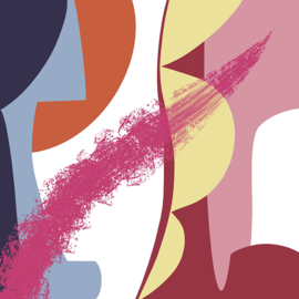 Digitale kunst | Modern abstract vrije vormen in heldere kleuren no 7