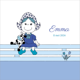 Greetsandgifts.nl | Geboortekaart delftsblauw-meisje