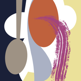 Digitale kunst | Modern abstract vrije vormen in heldere kleuren no 4