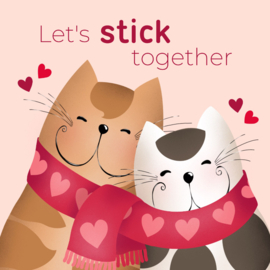 Kaartje2go.nl | Valentijnskaart - katten met een sjaal om
