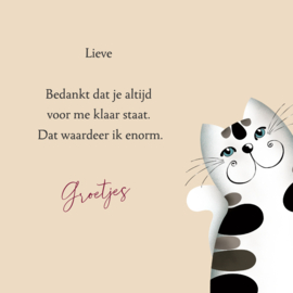 Kaartje2go.nl | Kat en een vaas bloemen