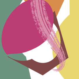 Digitale kunst | Modern abstract vrije vormen in heldere kleuren no 2