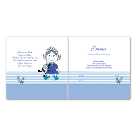 Greetsandgifts.nl | Geboortekaart delftsblauw-meisje