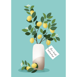 Wenskaart | Beterschap takken van een citroenboom