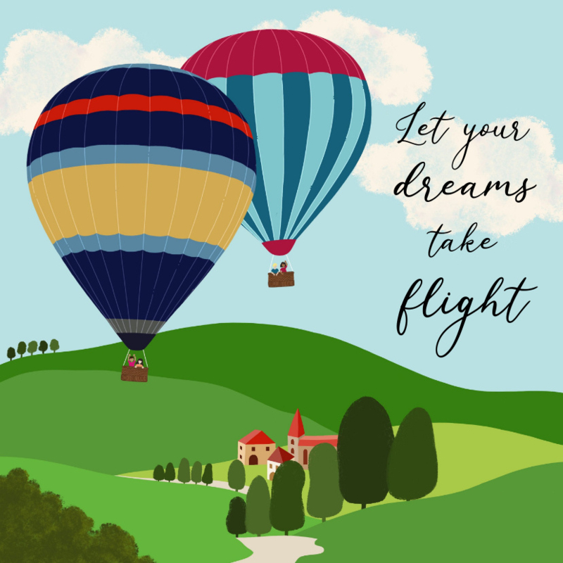 Wenskaart | Let your dreams take flight