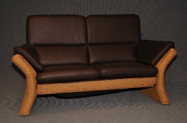 Bankstel 2,5 zits + 2 zitsbank  Loyd-loom / Leer  setprijs € 1295