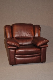 bankstel 3 zits + fauteuil +  fauteuil in bruin rundleer  € 1500