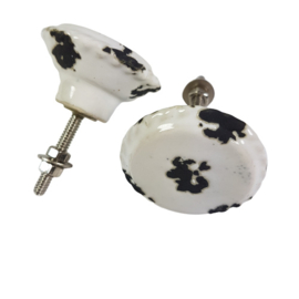 porseleinen knop SHABBY CHIC/rond wit
