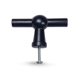 zwarte metalen deurknop T-model XL