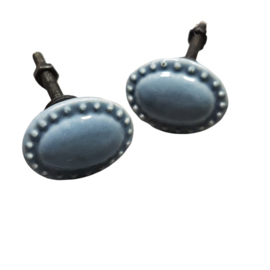 porseleinen knop oval grey