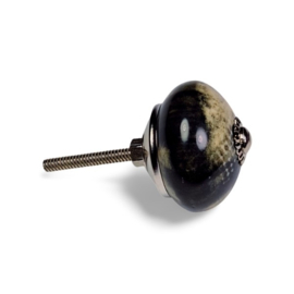 porseleinen knop MARMER/zwart wit