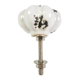 porseleinen knop STAR/wit
