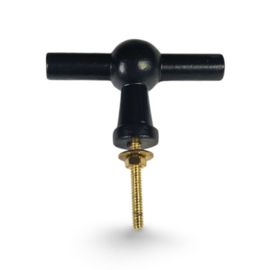 zwarte metalen deurknop T-model XL