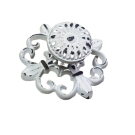 metalen knop FRENCH/wit/rd