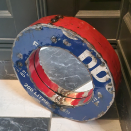 Ronde Vintage spiegel blauw (liters)