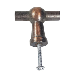 Deurknop T- antiek koper- PH 21