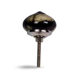 porseleinen knop MARMER/zwart wit