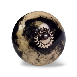 porseleinen knop MARMER/zwart wit