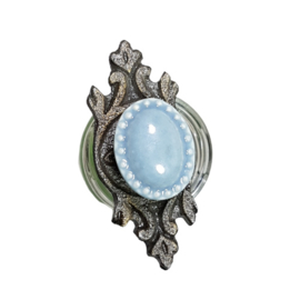 porseleinen knop oval grey