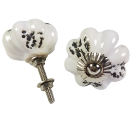 porseleinen knop STAR/wit