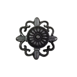 Metalen deurknop French met ronde rozet zwart