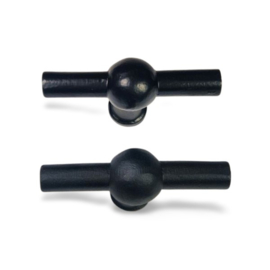 zwarte metalen deurknop T-model XL