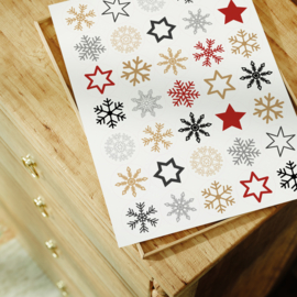 Kerststerren - 35 Stickers