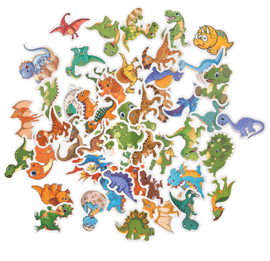 Autocollants pour dinosaures - Lot de 50 autocollants imperméables