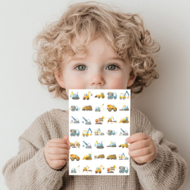 Beloningssysteem Bouwvoertuigen - 4 Grote Beloningskaarten & 105 Stickers