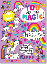 Briefpapier Meisjes Unicorn - Schrijfset met Gelinieerd Papier, Enveloppen, Stickers & Map