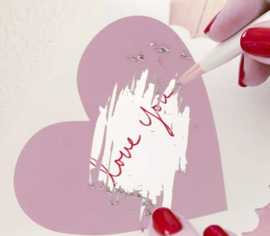 Scratch stickers Heart Pink and Silver