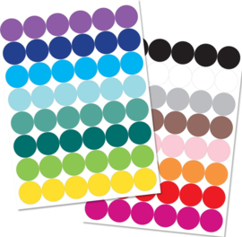 3 Maten Stippen Stickers - 1090 Ronde Etiketten - 9 Stickervellen
