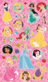 Feuille d'autocollants Disney Princesse avec paillettes