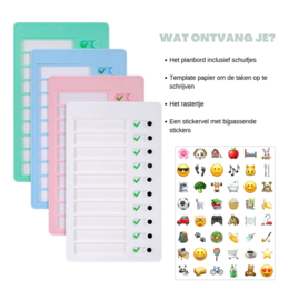 Planbord met Stickers - Herbruikbaar - Wit