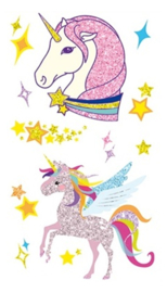 Unicorn Fake Tattoos with Glitter