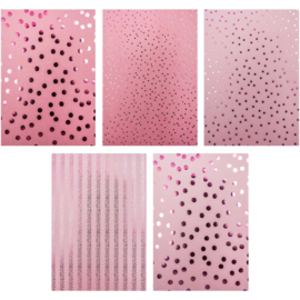 Papierblok 20 Vel Roze Knutselpapier met Roze Folie Accenten
