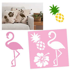 Sjabloon Flamingo & Ananas