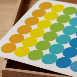 Stippen Stickers - 5 Stickervellen - 9 Frisse Kleuren - 270 Stippen Stickers Beschrijfbaar