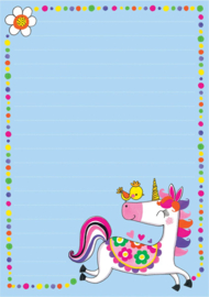 Briefpapier Unicorn - Map met 30 Vel Gelinieerd Briefpapier, 20 Bijpassende Enveloppen en Stickers