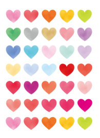 2 Grote Stickervellen Hartjes