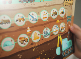 Beloningssysteem Bouwvoertuigen - 4 Grote Beloningskaarten & 105 Stickers