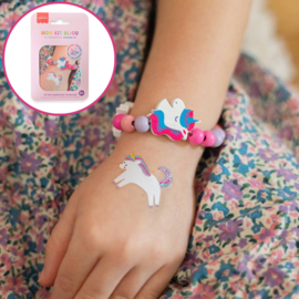 DIY Unicorn Bracelet Making Kit with Unicorn Fake Tattoo