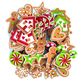 Autocollants de Noël en mousse pour pain d'épices - Lot de 60